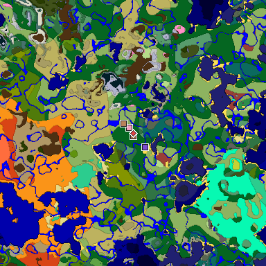 Predicted biome map of Java 26.3 seed -4127078039046163108 around estimated spawn