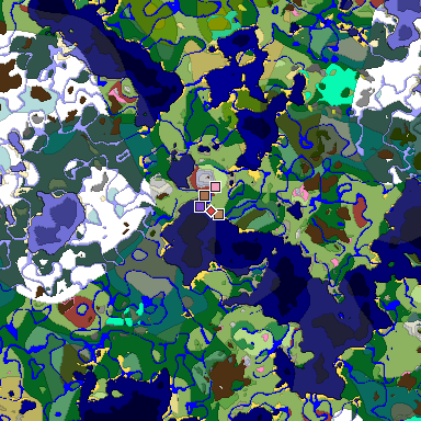 Predicted biome map of Java 26.3 seed -8048601873634199655 around estimated spawn