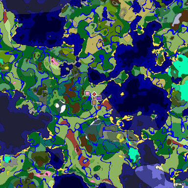 Predicted biome map of Java 26.3 seed -8053427073907320958 around estimated spawn