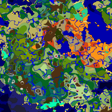 Predicted biome map of Java 26.3 seed 6185065892534722654 around estimated spawn