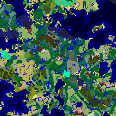 Predicted biome map of Java 26.3 seed 1117752989551929175 around estimated spawn