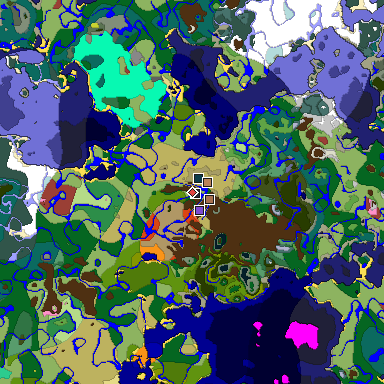 Predicted biome map of Java 26.3 seed 7599555030787023794 around estimated spawn