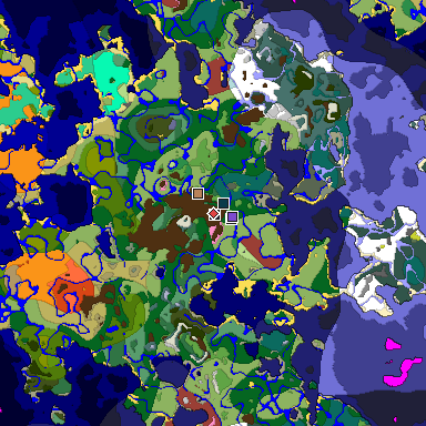 Predicted biome map of Java 26.3 seed 6434205828520971270 around estimated spawn