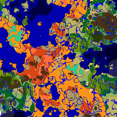 Predicted biome map of Java 26.3 seed 8143194746661048966 around estimated spawn