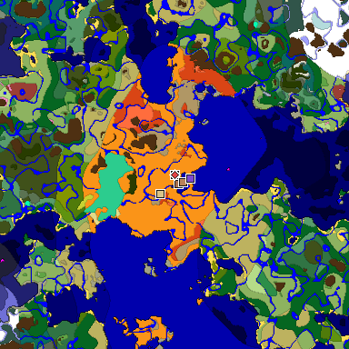 Predicted biome map of Java 26.3 seed 1809462863108153075 around estimated spawn