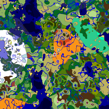 Predicted biome map of Java 26.3 seed -4417310613075953913 around estimated spawn
