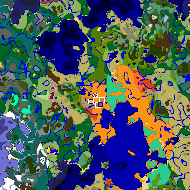 Predicted biome map of Java 26.3 seed -2366074476335186817 around estimated spawn