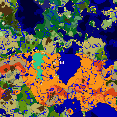 Predicted biome map of Java 26.3 seed 1481741391020650546 around estimated spawn