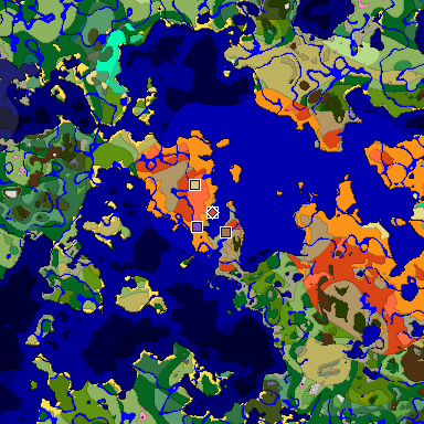 Predicted biome map of Java 26.3 seed 2699072105255000703 around estimated spawn