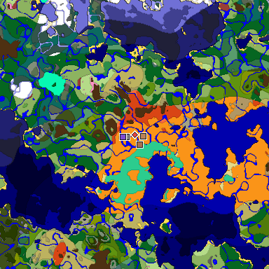 Predicted biome map of Java 26.3 seed 81941420650566874 around estimated spawn