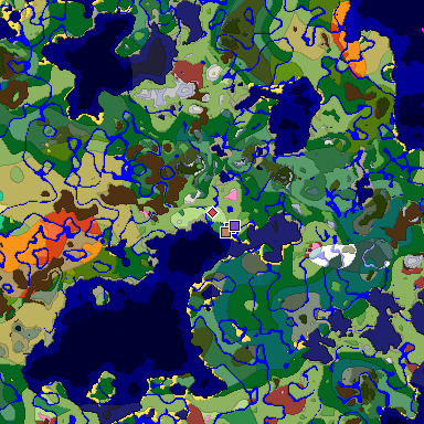 Predicted biome map of Java 26.3 seed -4539203827612838946 around estimated spawn