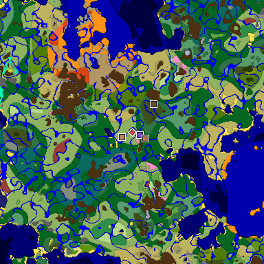 Predicted biome map of Java 26.3 seed 706950695041131836 around estimated spawn
