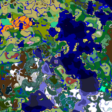 Predicted biome map of Java 26.3 seed -6367340742512387007 around estimated spawn