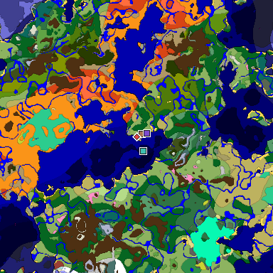 Predicted biome map of Java 26.3 seed -599333462550531142 around estimated spawn