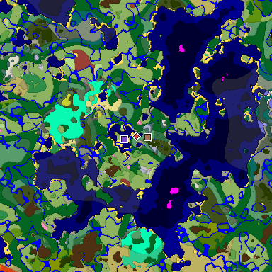 Predicted biome map of Java 26.3 seed -4614982886294197188 around estimated spawn