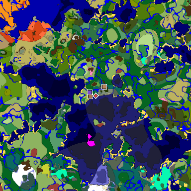 Predicted biome map of Java 26.3 seed 2686199574287103351 around estimated spawn