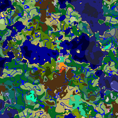 Predicted biome map of Java 26.3 seed 8922546517339290815 around estimated spawn