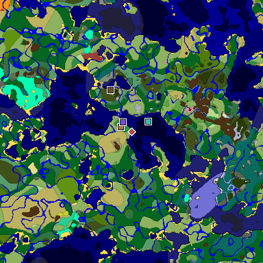 Predicted biome map of Java 26.3 seed 3868042117803029245 around estimated spawn
