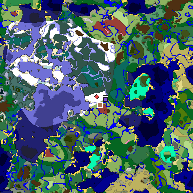 Predicted biome map of Java 26.3 seed -120960507667514720 around estimated spawn
