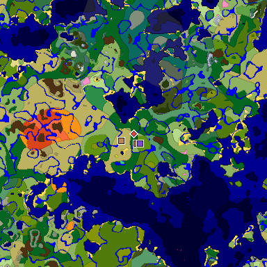 Predicted biome map of Java 26.3 seed -6555187703478284325 around estimated spawn