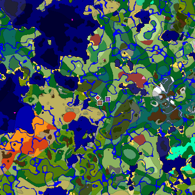 Predicted biome map of Java 26.3 seed 2836614359626101825 around estimated spawn