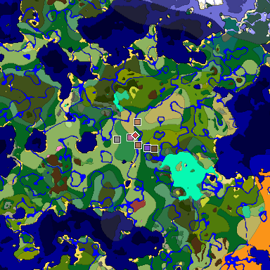 Predicted biome map of Java 26.3 seed -99637034637077310 around estimated spawn