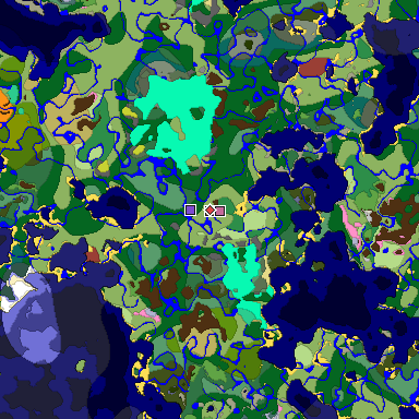 Predicted biome map of Java 26.3 seed -6049192560827857072 around estimated spawn