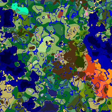 Predicted biome map of Java 26.3 seed -5167091534489710669 around estimated spawn