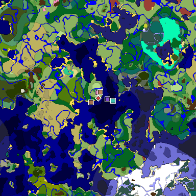 Predicted biome map of Java 26.3 seed -4888821979868136244 around estimated spawn