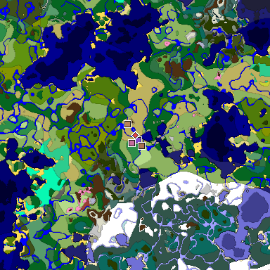 Predicted biome map of Java 26.3 seed 211388593681967826 around estimated spawn