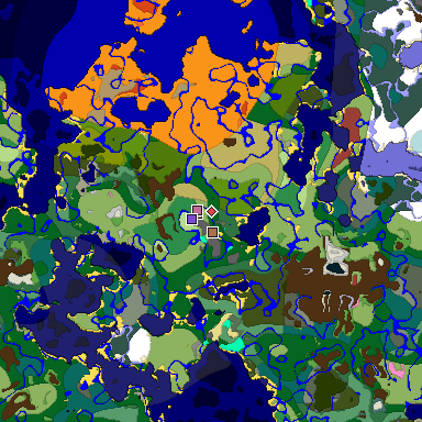 Predicted biome map of Java 26.3 seed 1737681951954293537 around estimated spawn
