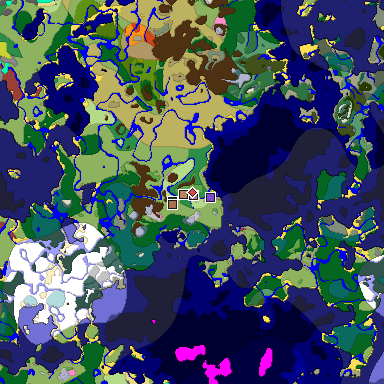 Predicted biome map of Java 26.3 seed 5497234906924200538 around estimated spawn