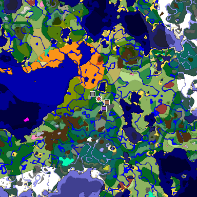 Predicted biome map of Java 26.3 seed 112482972128627028 around estimated spawn