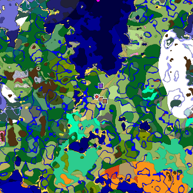 Predicted biome map of Java 26.3 seed 7829509902682340826 around estimated spawn