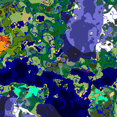 Predicted biome map of Java 26.3 seed -7924691355708770723 around estimated spawn
