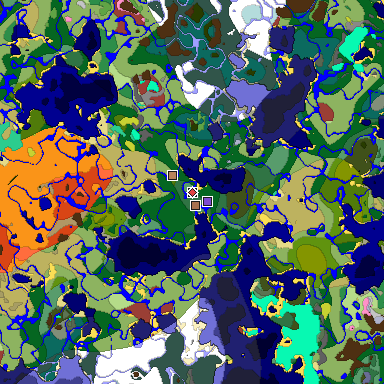 Predicted biome map of Java 26.3 seed 6140439232679432323 around estimated spawn