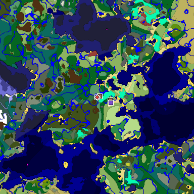 Predicted biome map of Java 26.3 seed -1791025538501744694 around estimated spawn