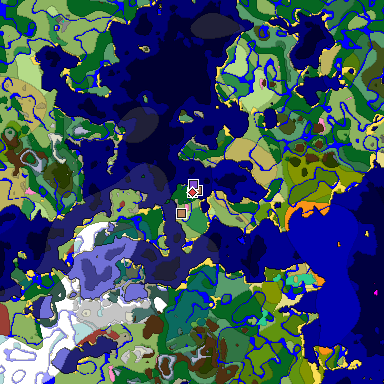Predicted biome map of Java 26.3 seed -12525402039300588 around estimated spawn