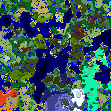 Predicted biome map of Java 26.3 seed 6661045527520973846 around estimated spawn