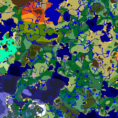Predicted biome map of Java 26.3 seed -550219957121858324 around estimated spawn