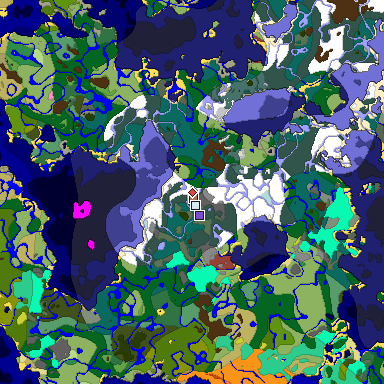 Predicted biome map of Java 26.3 seed 6807719874282526475 around estimated spawn