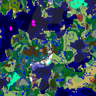 Predicted biome map of Java 26.3 seed 414208837669995890 around estimated spawn