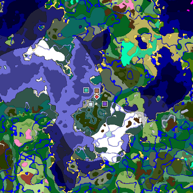 Predicted biome map of Java 26.3 seed 6347363350335212842 around estimated spawn
