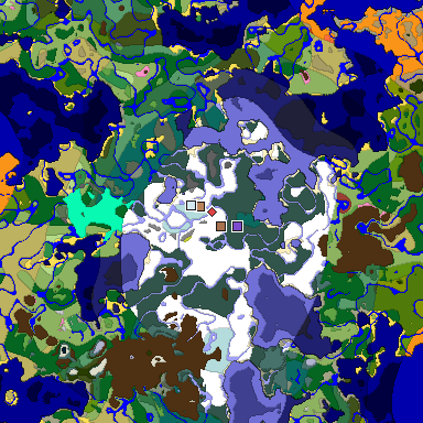 Predicted biome map of Java 26.3 seed 7575679635756603426 around estimated spawn