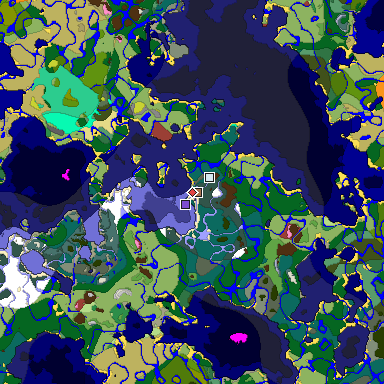 Predicted biome map of Java 26.3 seed -2180534400884557852 around estimated spawn