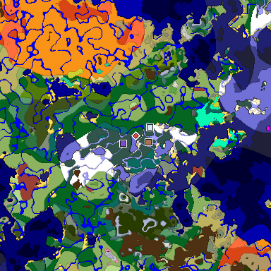 Predicted biome map of Java 26.3 seed 3076001330178803339 around estimated spawn