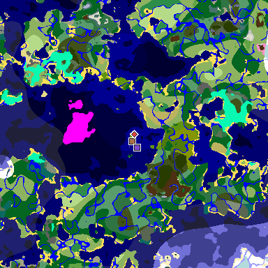 Map of Minecraft seed 2694069719009324880 around spawn