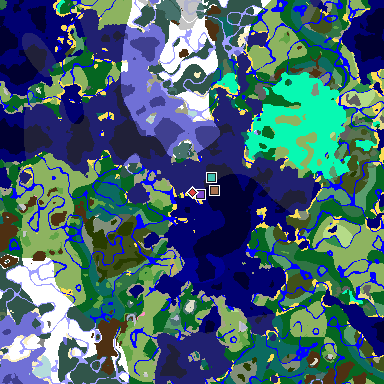 Map of Minecraft seed -6136462252715848671 around spawn