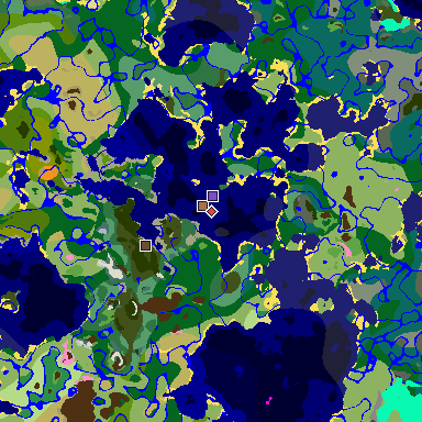 Map of Minecraft seed -1909364428119049396 around spawn