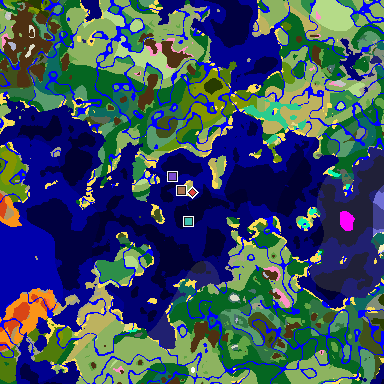 Map of Minecraft seed 1298546430968488123 around spawn